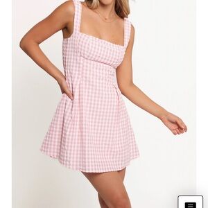 Althea sleeveless minidress gingham pink